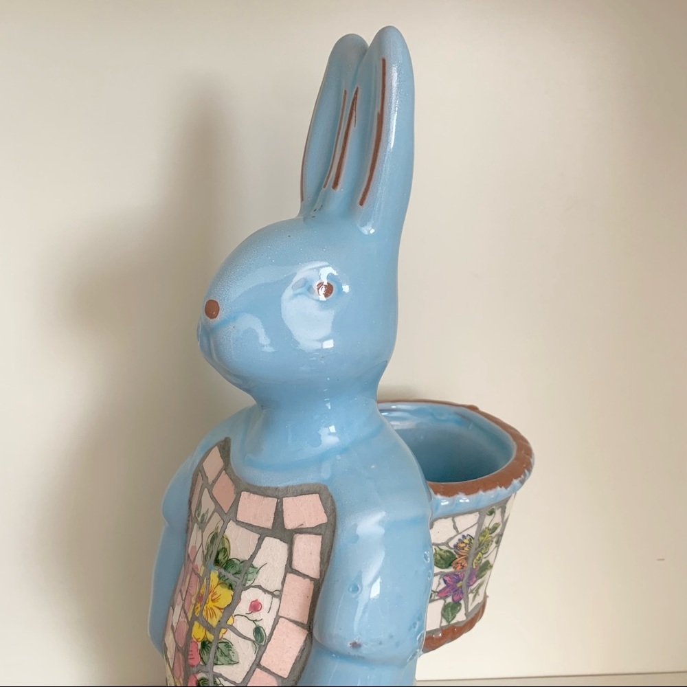 vintage Mosaic ceramic bunny planter - Picture 6 of 17